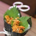 Bang bang spicy chicken hand roll / Maze (Taste of London 2013)